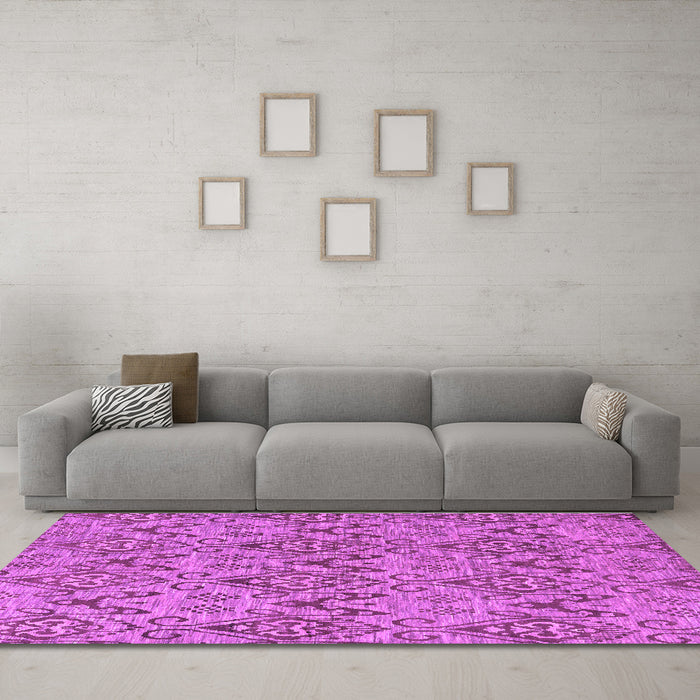 Machine Washable Abstract Purple Modern Area Rugs in a Living Room, wshabs218pur