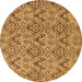 Round Abstract Brown Modern Rug, abs218brn