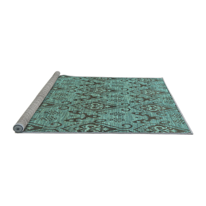Sideview of Machine Washable Abstract Light Blue Modern Rug, wshabs218lblu