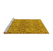 Sideview of Machine Washable Abstract Yellow Modern Rug, wshabs218yw