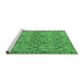 Sideview of Machine Washable Abstract Emerald Green Modern Area Rugs, wshabs218emgrn