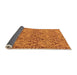 Sideview of Abstract Orange Modern Rug, abs218org