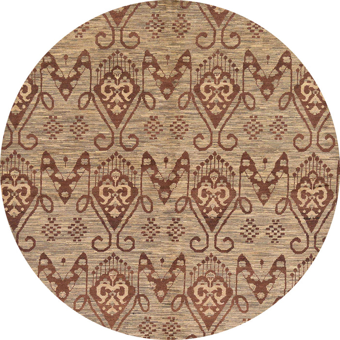 Round Machine Washable Abstract Red Rug, wshabs218