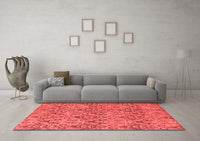 Machine Washable Abstract Red Modern Rug, wshabs218red