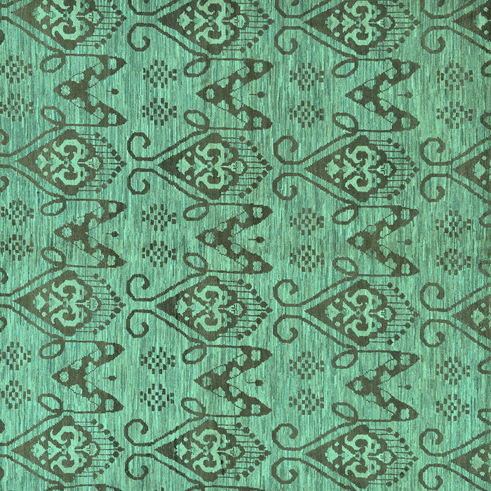 Square Abstract Turquoise Modern Rug, abs218turq