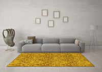 Machine Washable Abstract Yellow Modern Rug, wshabs218yw