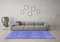 Machine Washable Abstract Blue Modern Rug, wshabs218blu