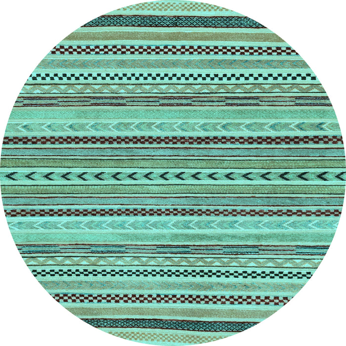 Round Abstract Light Blue Modern Rug, abs2190lblu