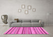 Machine Washable Abstract Pink Modern Rug in a Living Room, wshabs2190pnk