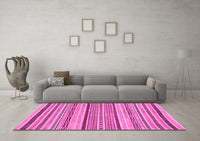 Machine Washable Abstract Pink Modern Rug, wshabs2190pnk