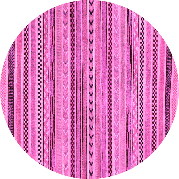 Round Abstract Pink Modern Rug, abs2190pnk