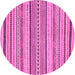 Round Abstract Pink Modern Rug, abs2190pnk