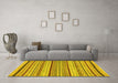 Machine Washable Abstract Yellow Modern Rug in a Living Room, wshabs2190yw