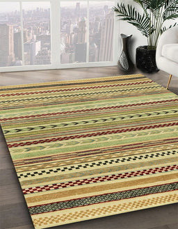 Abstract Light Brown Modern Rug in Family Room, abs2190