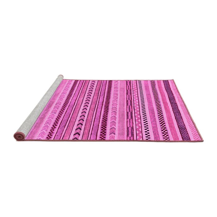 Sideview of Machine Washable Abstract Pink Modern Rug, wshabs2190pnk