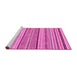 Sideview of Machine Washable Abstract Pink Modern Rug, wshabs2190pnk