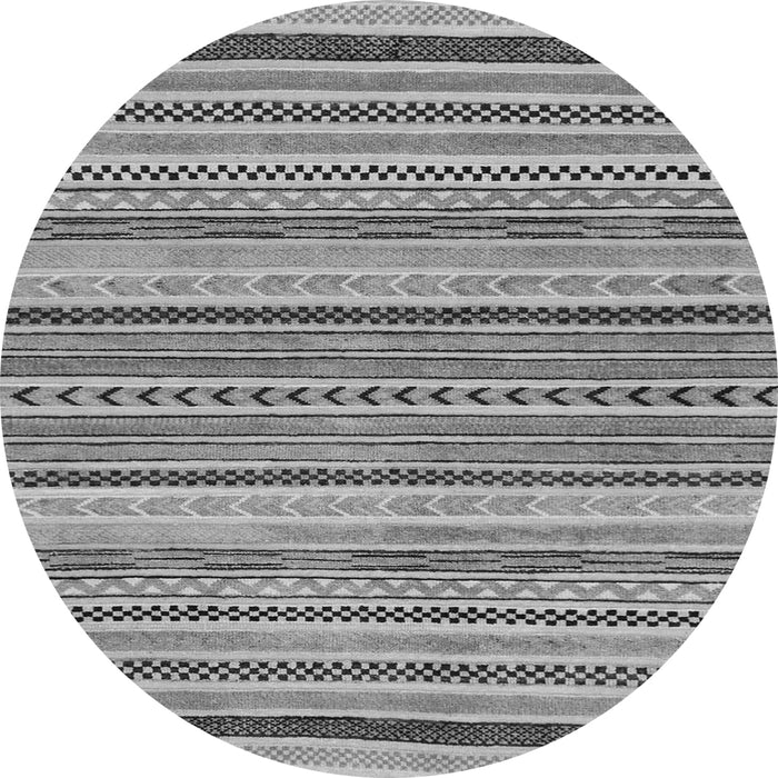Round Machine Washable Abstract Gray Modern Rug, wshabs2190gry