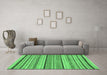 Machine Washable Abstract Emerald Green Modern Area Rugs in a Living Room,, wshabs2190emgrn