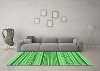 Machine Washable Abstract Emerald Green Modern Rug, wshabs2190emgrn