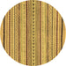 Round Abstract Brown Modern Rug, abs2190brn