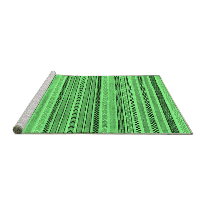 Sideview of Machine Washable Abstract Emerald Green Modern Area Rugs, wshabs2190emgrn