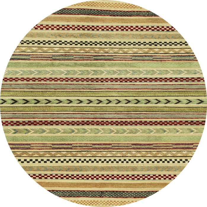 Round Abstract Light Brown Modern Rug, abs2190