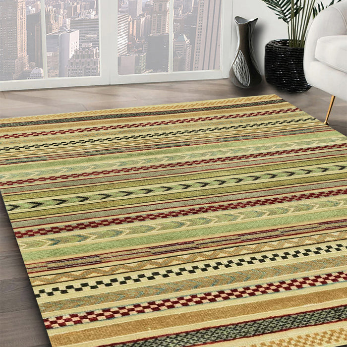 Abstract Light Brown Modern Rug in Family Room, abs2190