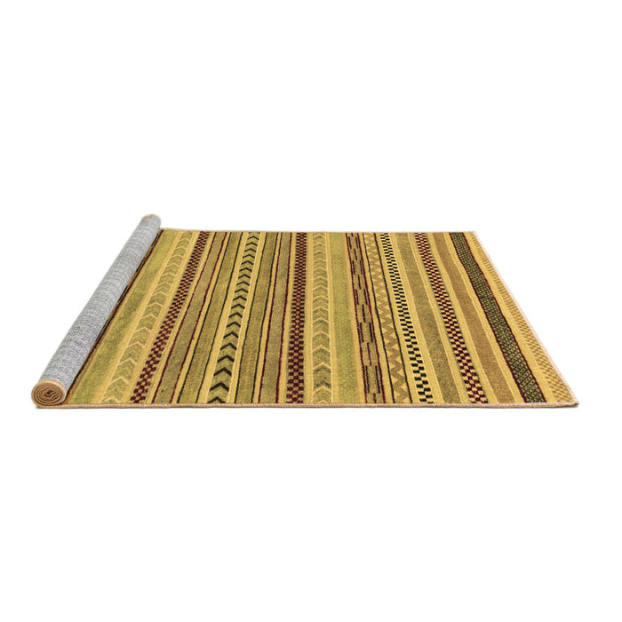Sideview of Machine Washable Abstract Brown Modern Rug, wshabs2190brn