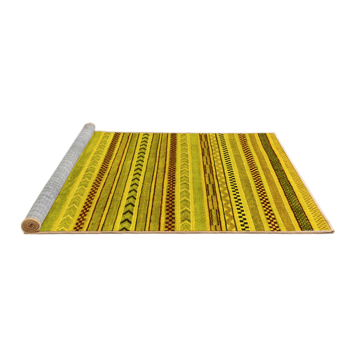Sideview of Machine Washable Abstract Yellow Modern Rug, wshabs2190yw