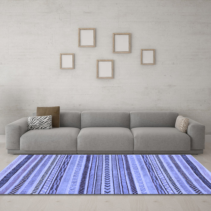 Machine Washable Abstract Blue Modern Rug in a Living Room, wshabs2190blu