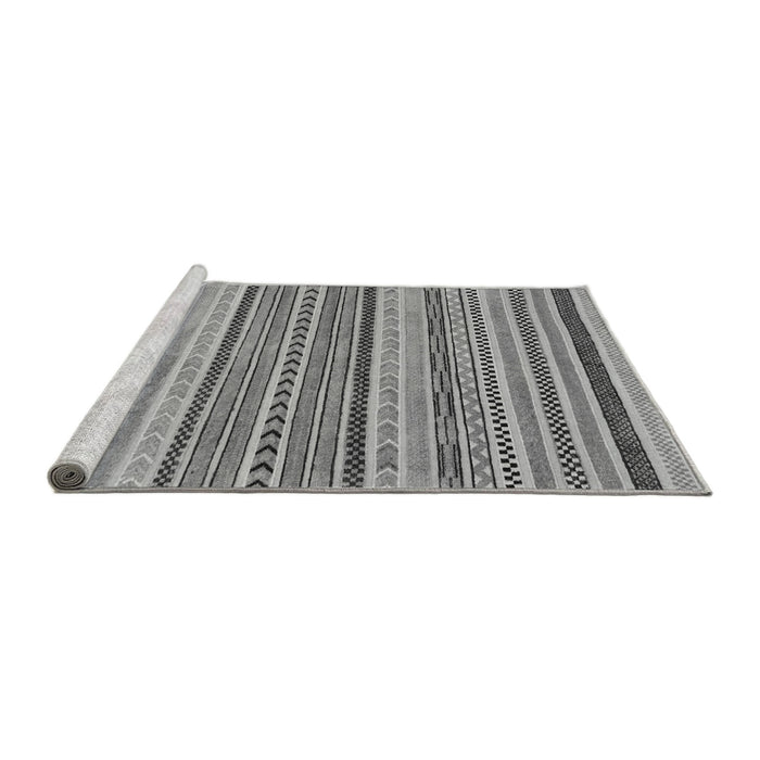 Sideview of Machine Washable Abstract Gray Modern Rug, wshabs2190gry