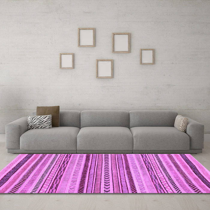 Machine Washable Abstract Purple Modern Area Rugs in a Living Room, wshabs2190pur