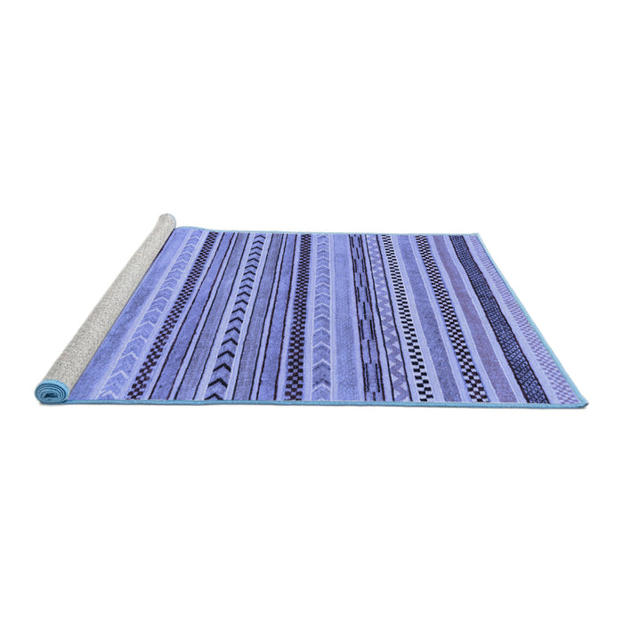 Sideview of Machine Washable Abstract Blue Modern Rug, wshabs2190blu