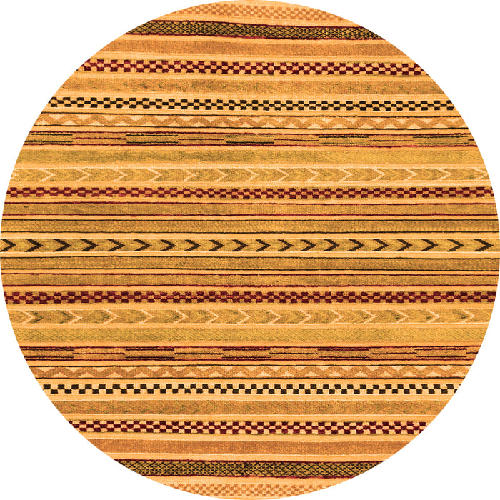 Round Abstract Orange Modern Rug, abs2190org