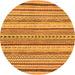 Round Abstract Orange Modern Rug, abs2190org