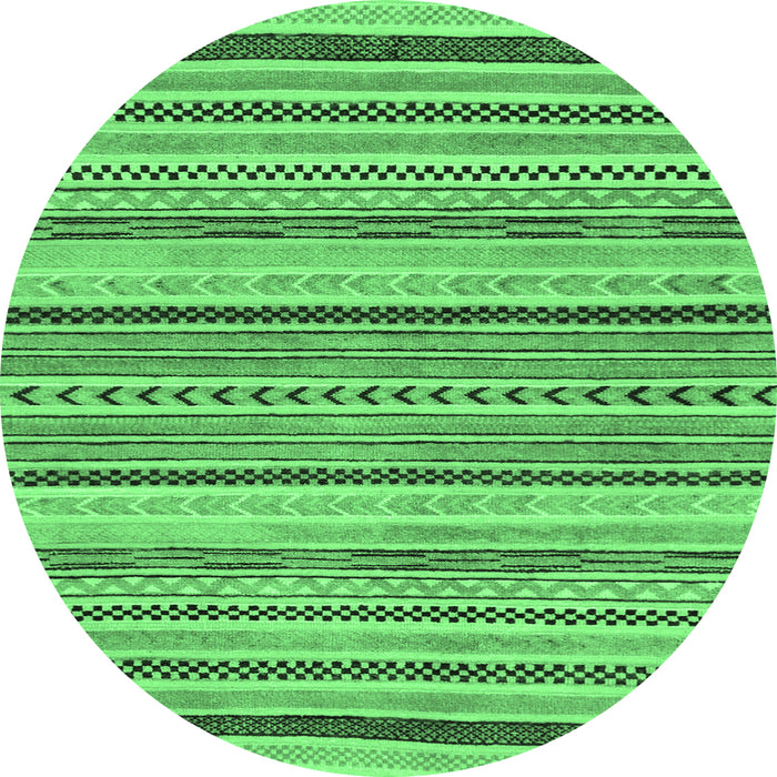 Round Abstract Emerald Green Modern Rug, abs2190emgrn