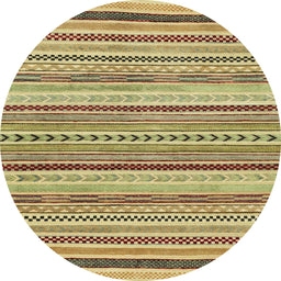 Round Machine Washable Abstract Light Brown Rug, wshabs2190