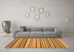 Machine Washable Abstract Orange Modern Area Rugs in a Living Room, wshabs2191org