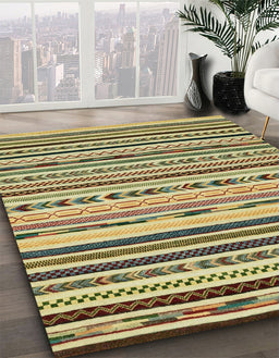 Abstract Reddish Brown Modern Rug in Family Room, abs2191