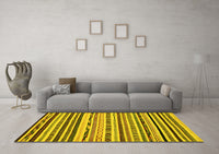 Machine Washable Abstract Yellow Modern Rug, wshabs2191yw