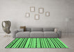 Machine Washable Abstract Emerald Green Modern Area Rugs in a Living Room,, wshabs2191emgrn