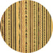 Round Abstract Brown Modern Rug, abs2191brn