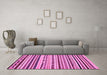 Machine Washable Abstract Pink Modern Rug in a Living Room, wshabs2191pnk