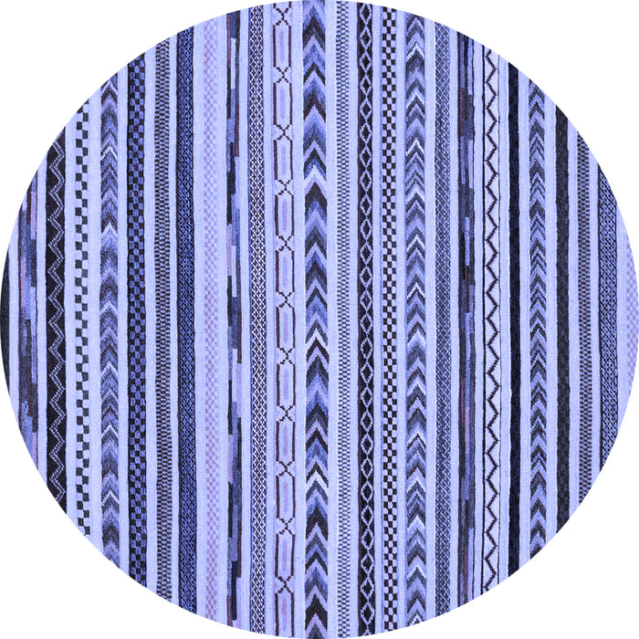 Round Abstract Blue Modern Rug, abs2191blu
