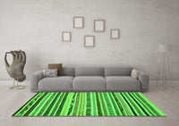 Machine Washable Abstract Green Modern Rug, wshabs2191grn