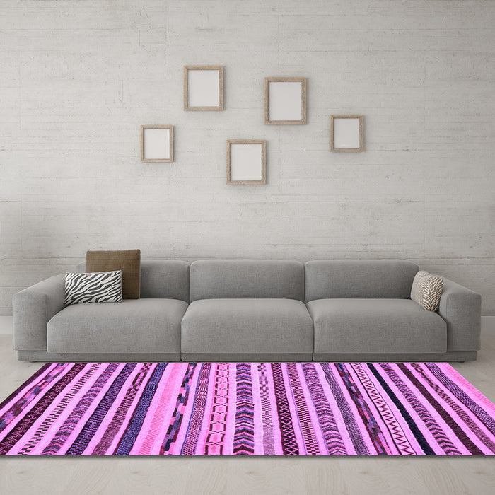 Machine Washable Abstract Purple Modern Area Rugs in a Living Room, wshabs2191pur