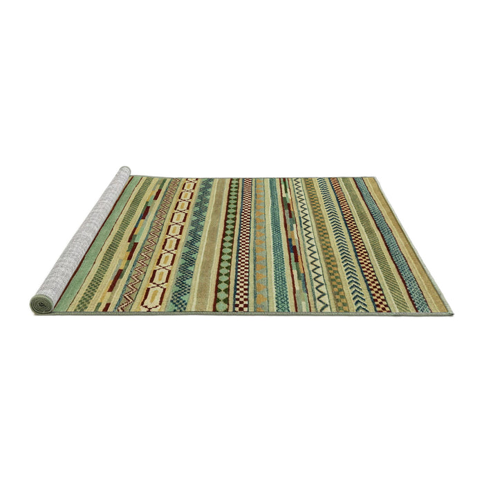 Sideview of Machine Washable Abstract Avocado Green Rug, wshabs2192