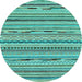 Round Machine Washable Abstract Light Blue Modern Rug, wshabs2192lblu