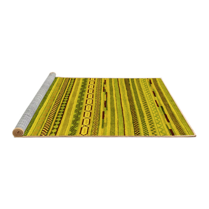 Sideview of Machine Washable Abstract Yellow Modern Rug, wshabs2192yw