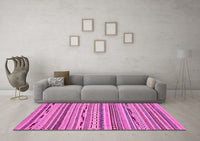 Machine Washable Abstract Pink Modern Rug, wshabs2192pnk